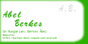 abel berkes business card